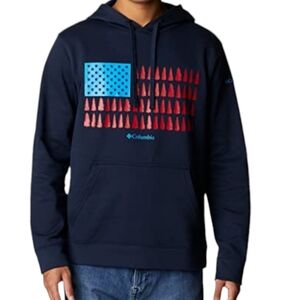 Columbia Sportswear Men's Trek Black USA Flag Graphic Fleece Lined Sweatshirt L